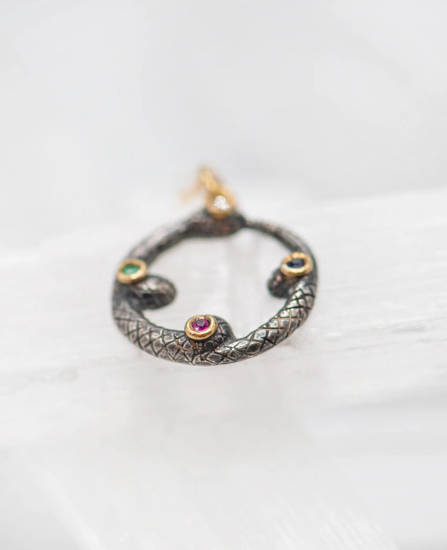 Ouroboros Snake Gem Pendant