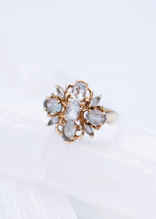 Pale Blue Flower Ring 0011