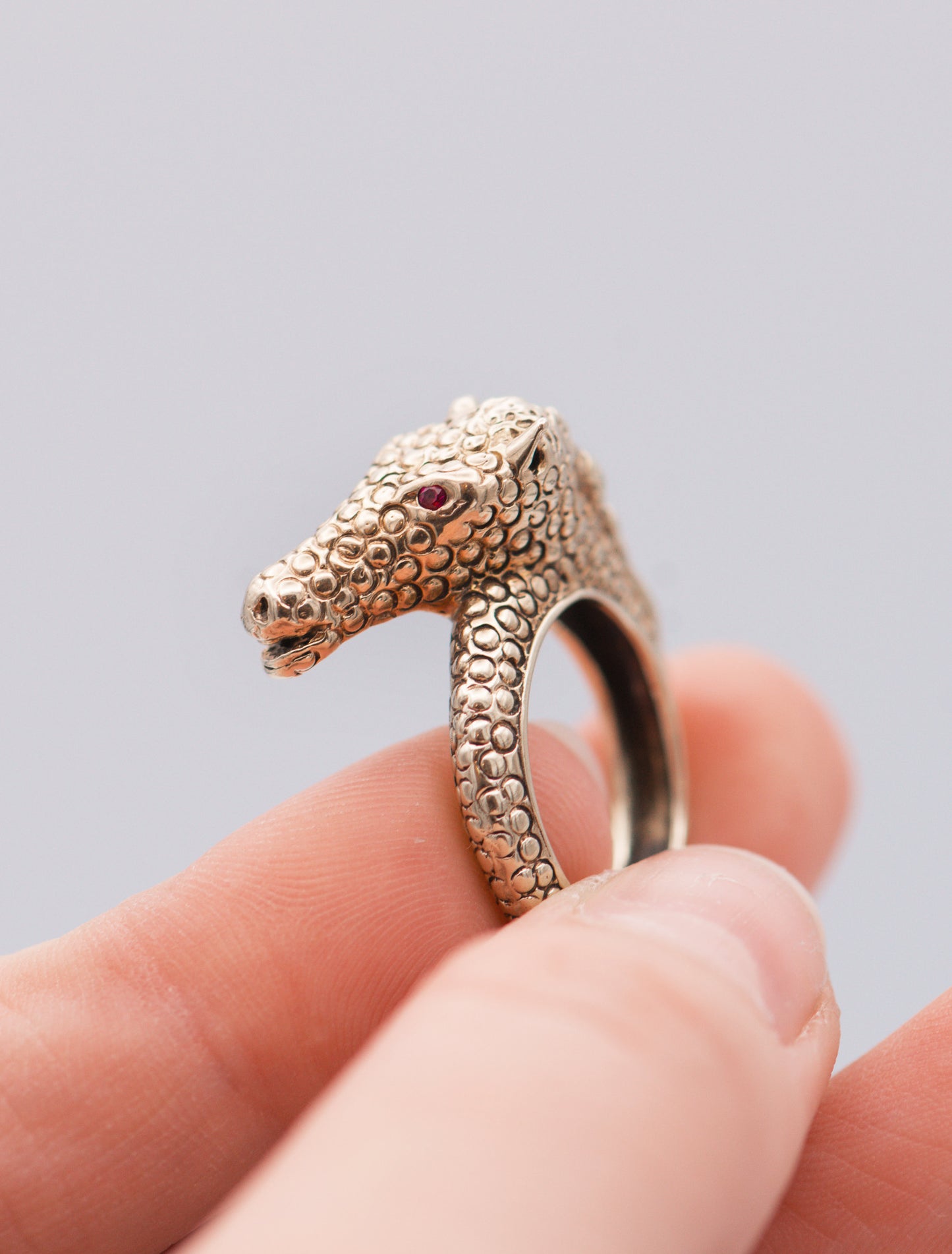 Horse Ring with Ruby eyes