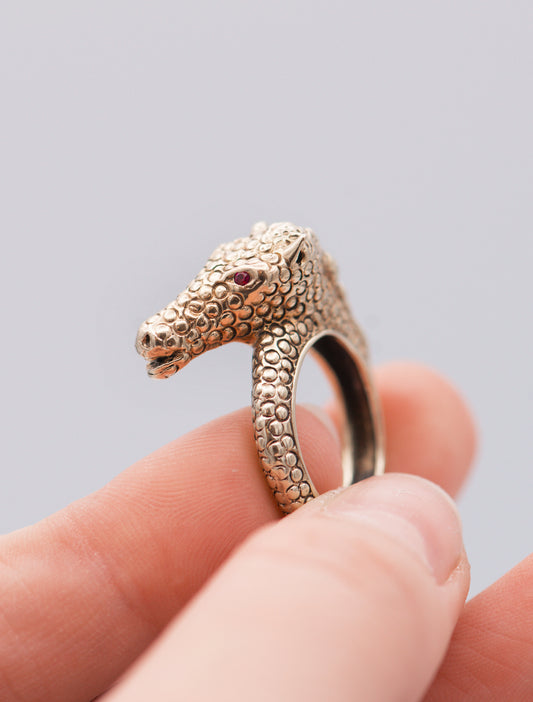Horse Ring with Ruby eyes