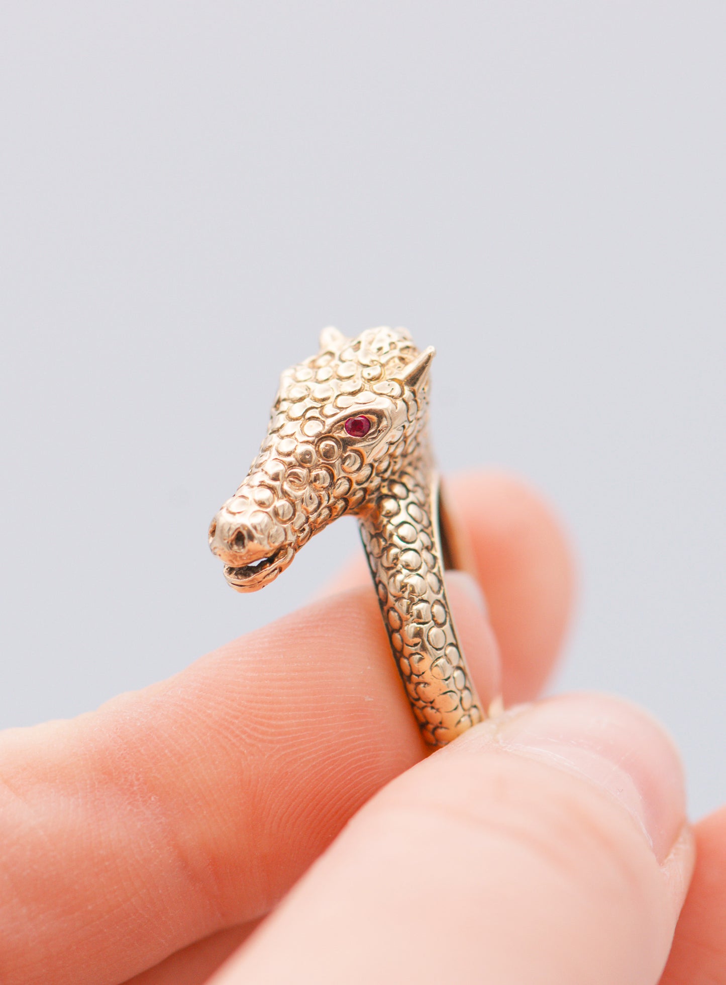 Horse Ring with Ruby eyes