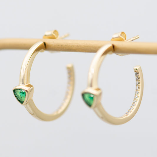 Carolyn Gem Hoop Earrings