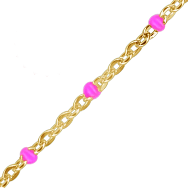 CABLE CHAIN WITH PINK ENAMEL