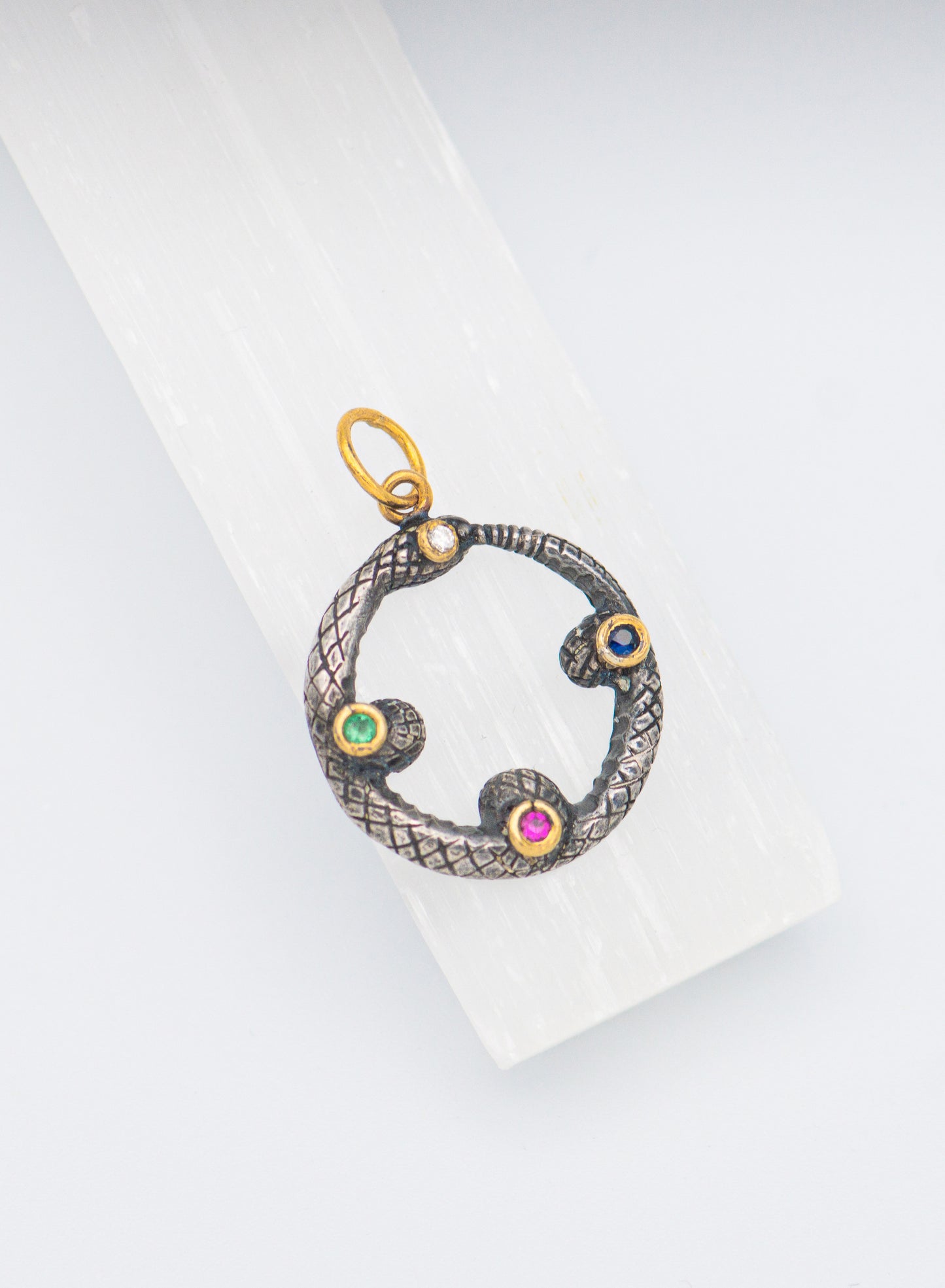 Ouroboros Snake Gem Pendant