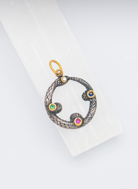 Ouroboros Snake Gem Pendant