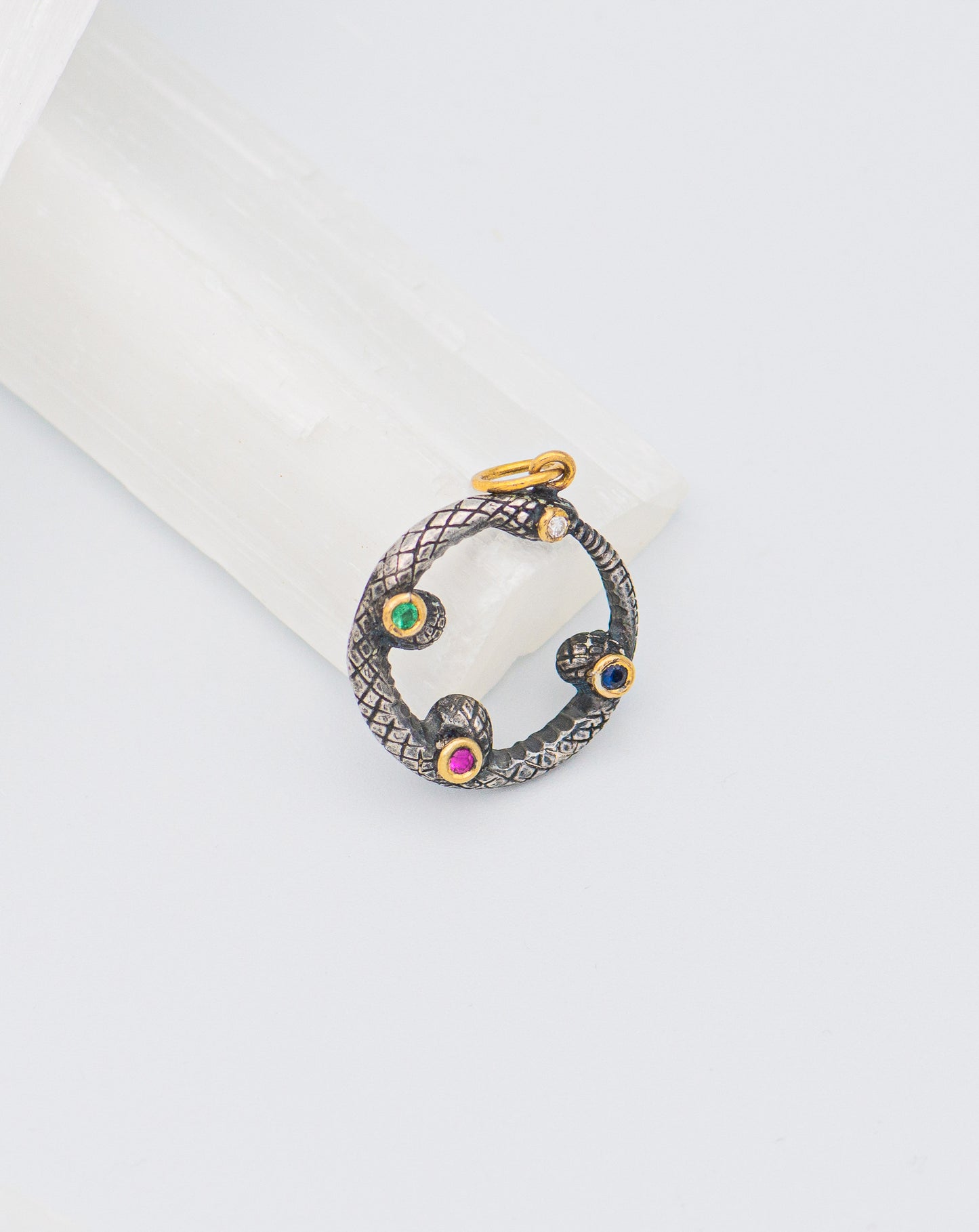Ouroboros Snake Gem Pendant