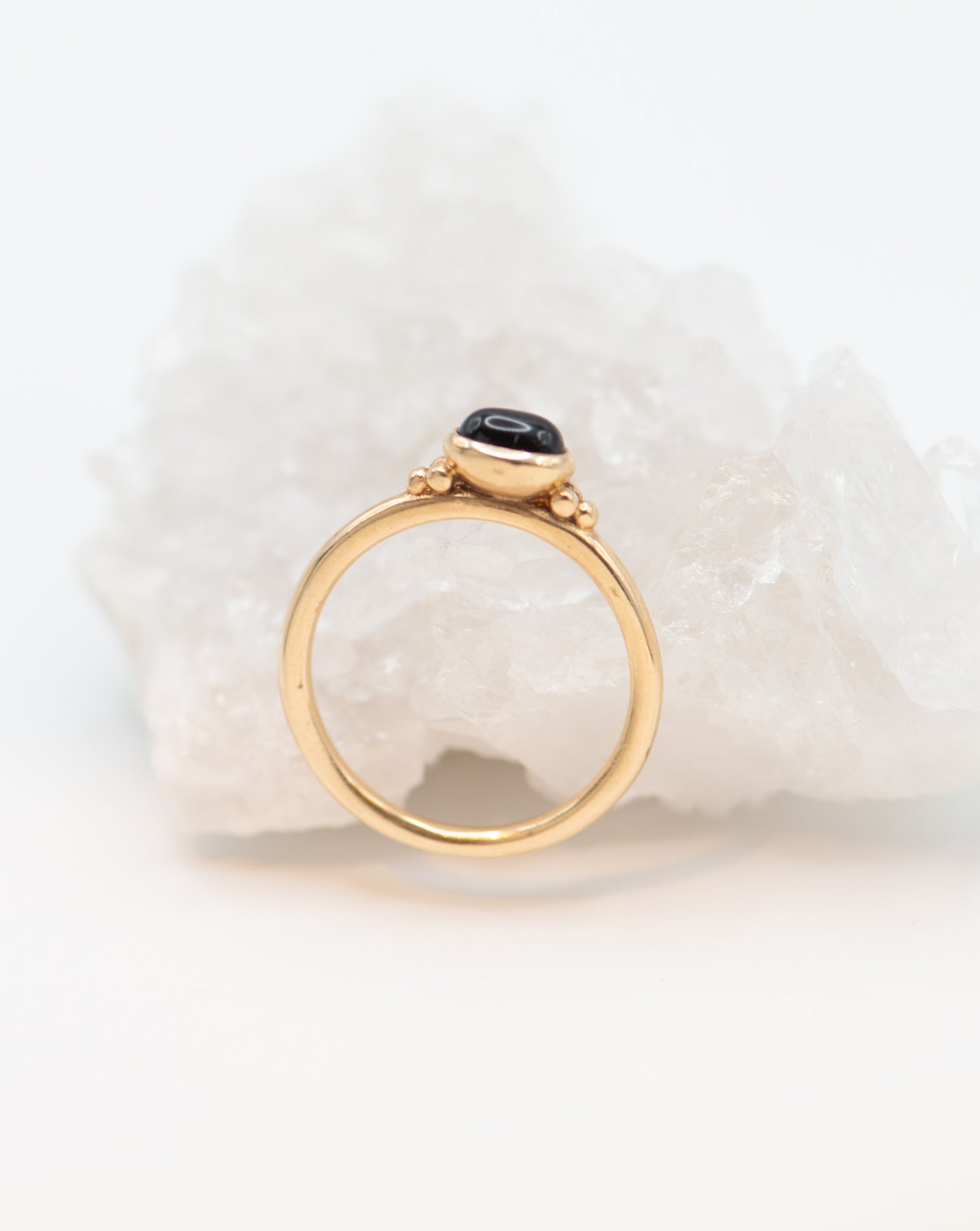 Black onyx dome ring