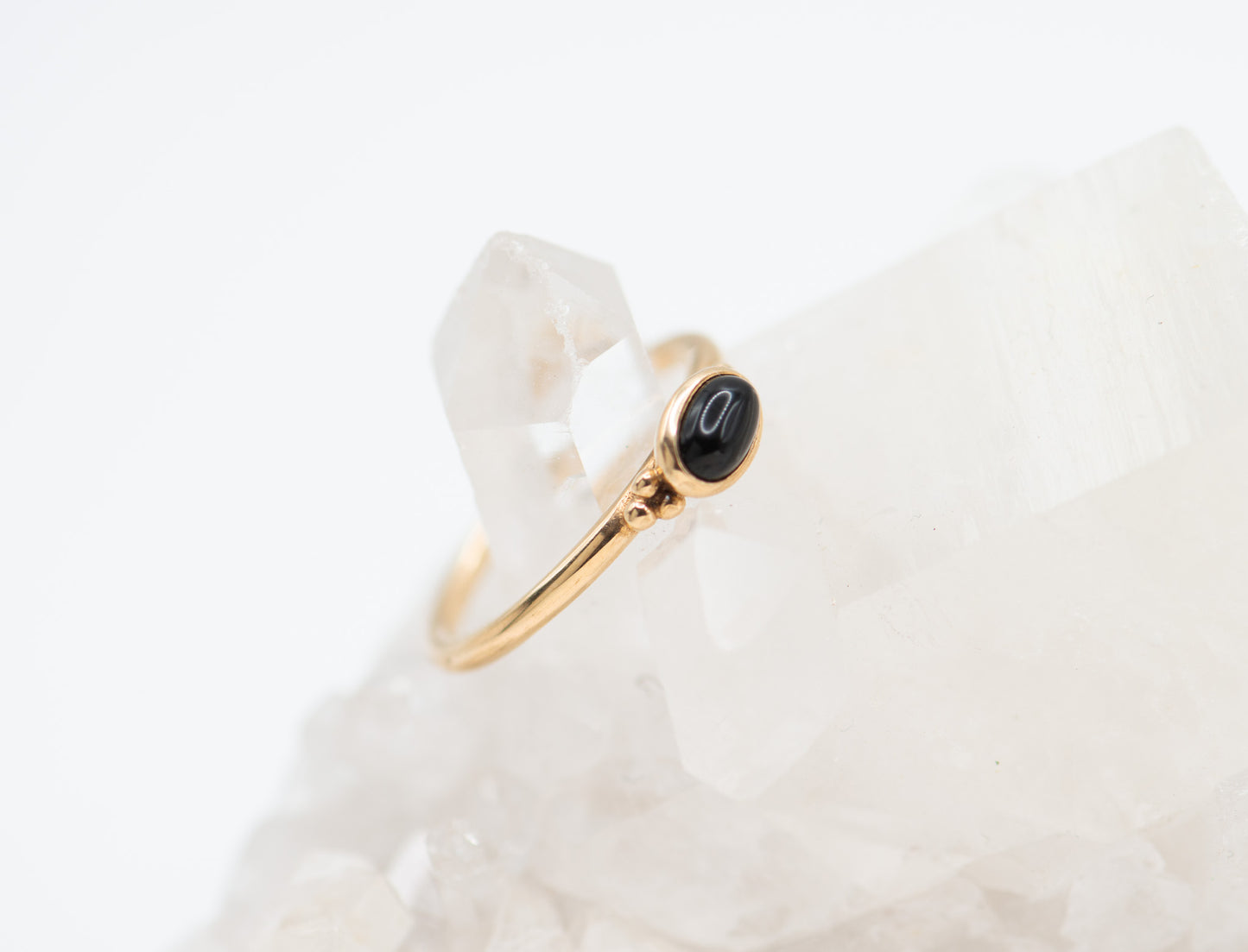 Black onyx dome ring
