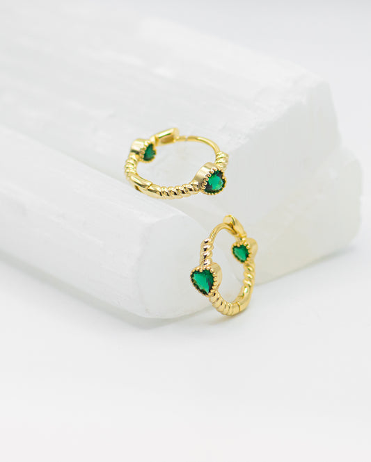 Hailey Heart Huggie Earrings