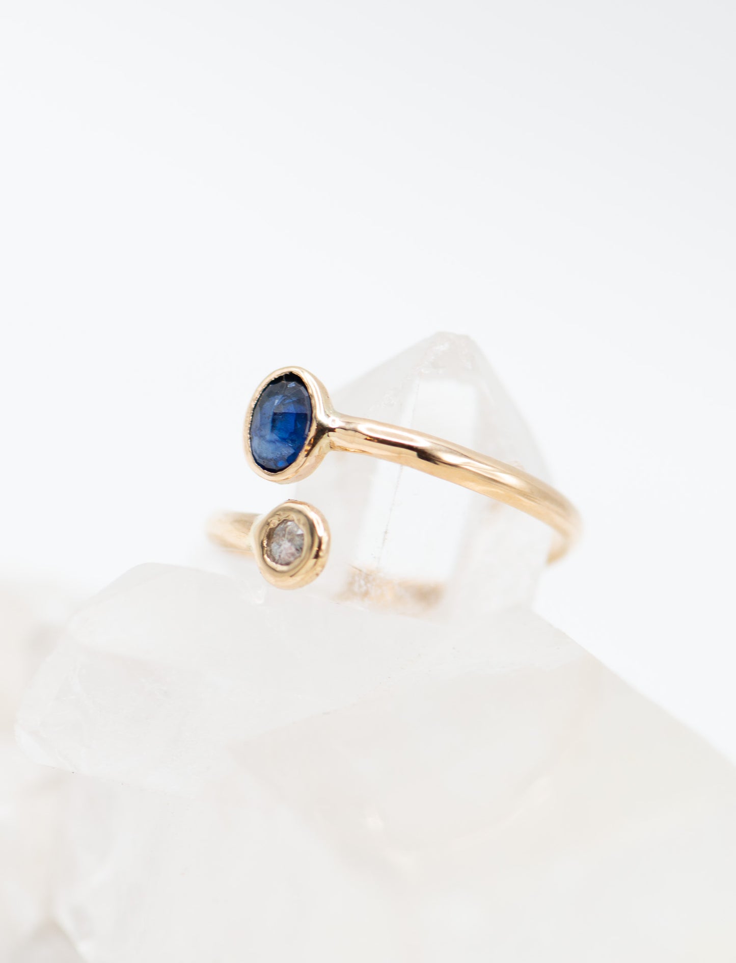 Blue Sapphire and diamond ring