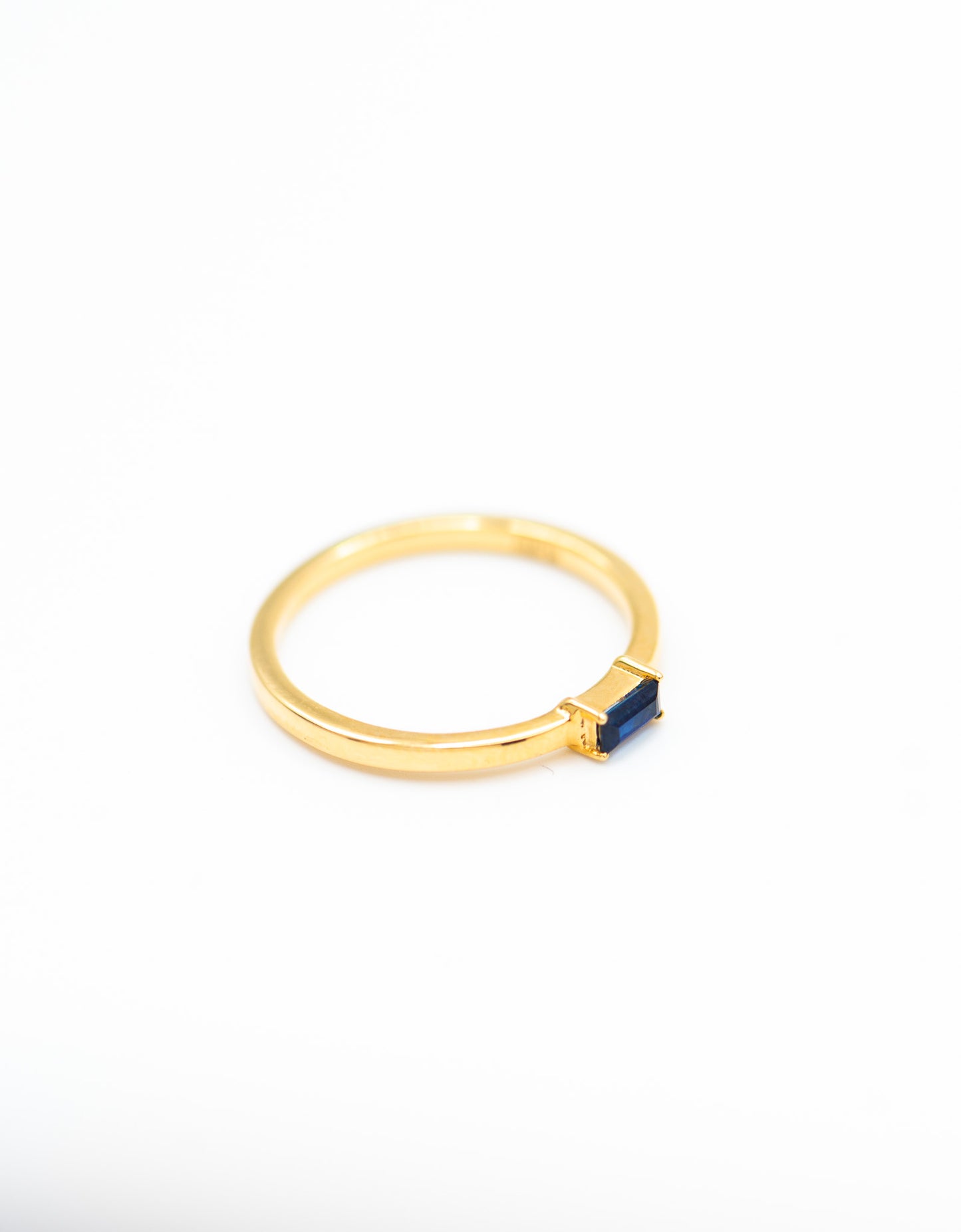 Blue Baguette Sapphire Ring