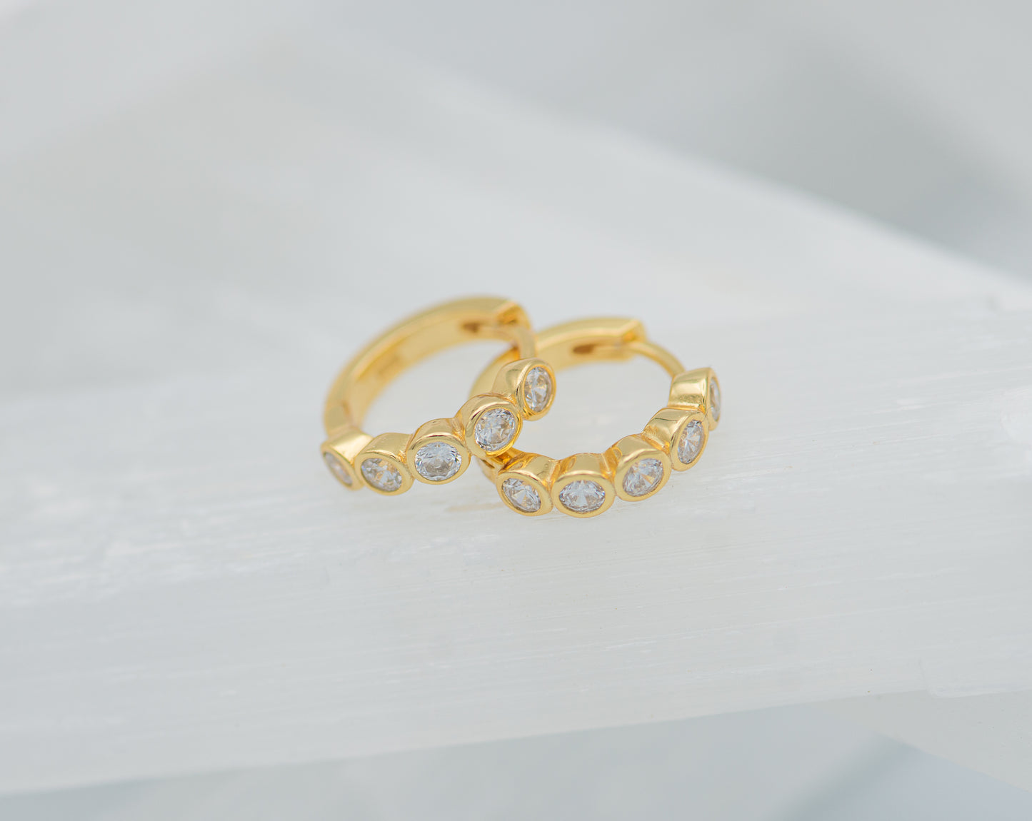 Chrissie Crystal Huggie Earrings