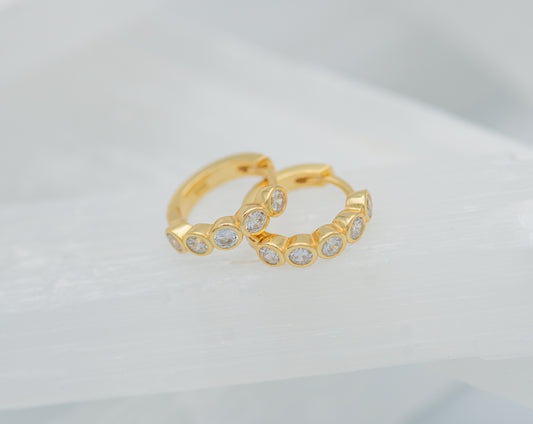 Chrissie Crystal Huggie Earrings