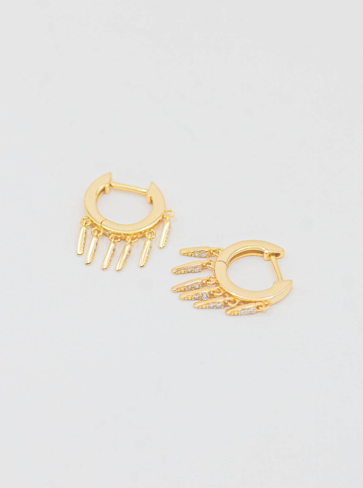 Eleni Crystal Spike Huggie Earrings - Mottive.inc