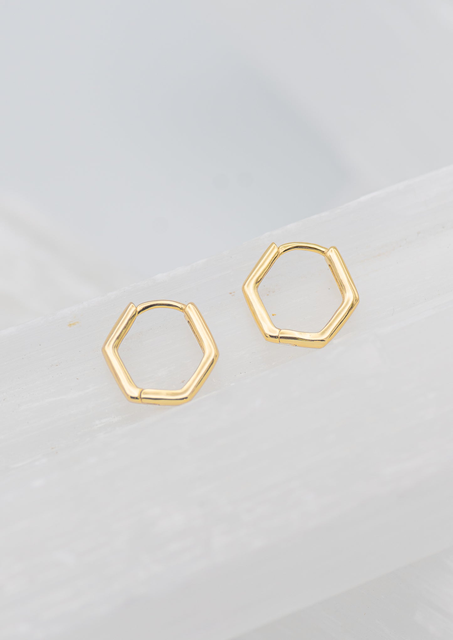 Percy Hexagon Huggie Earrings