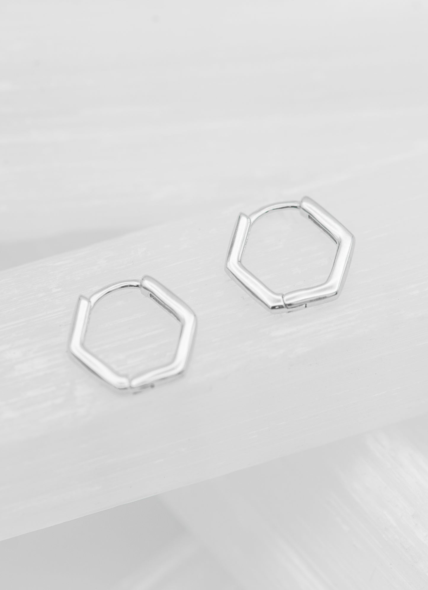 Percy Hexagon Huggie Earrings