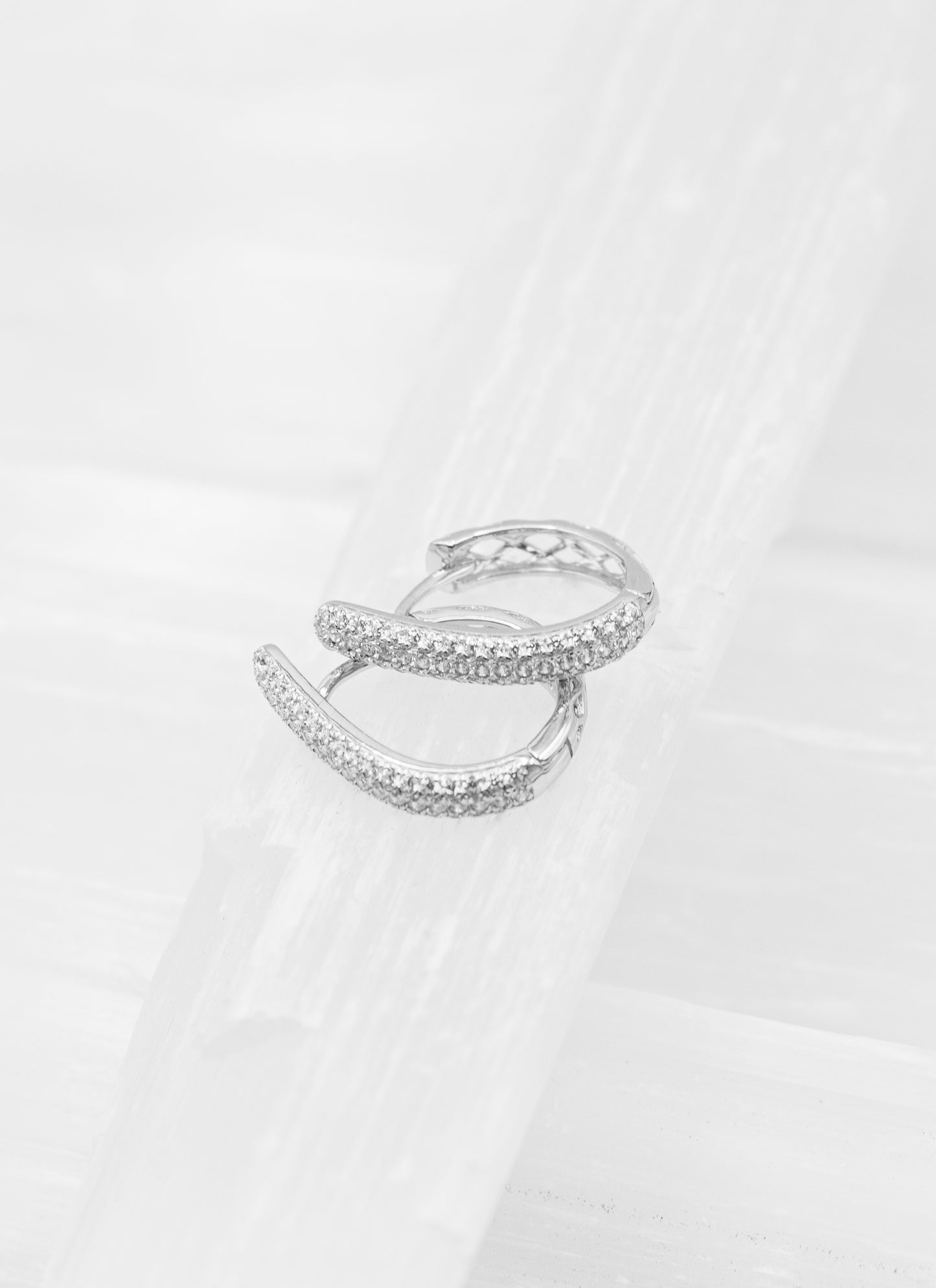 Viola Bedazzled Huggies Earrings