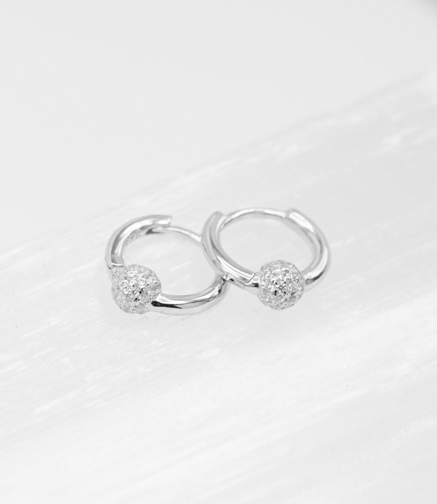Yen Bedazzled Ball Huggie Earrings