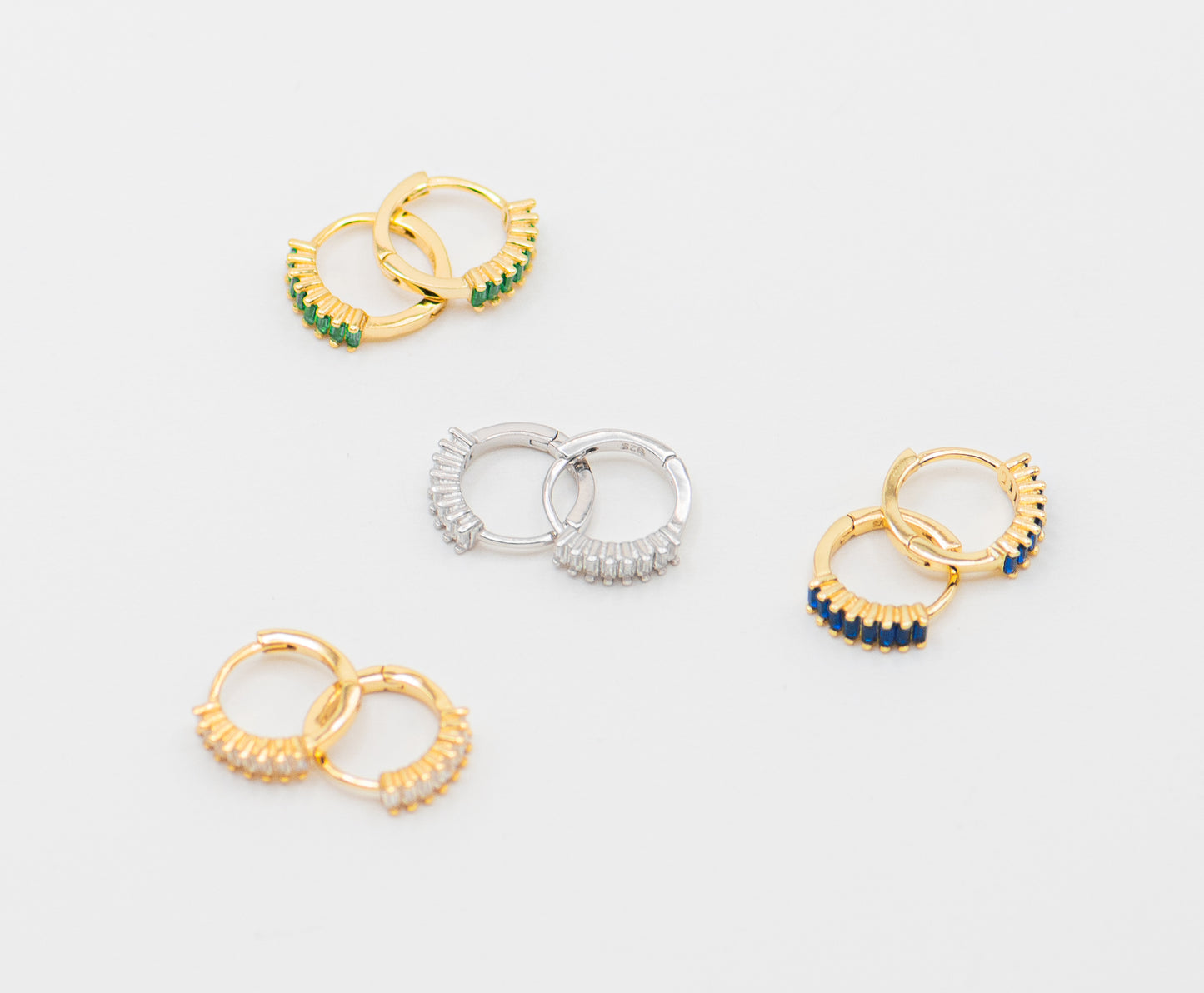 Xavier Crystal Baguette Huggie Earrings