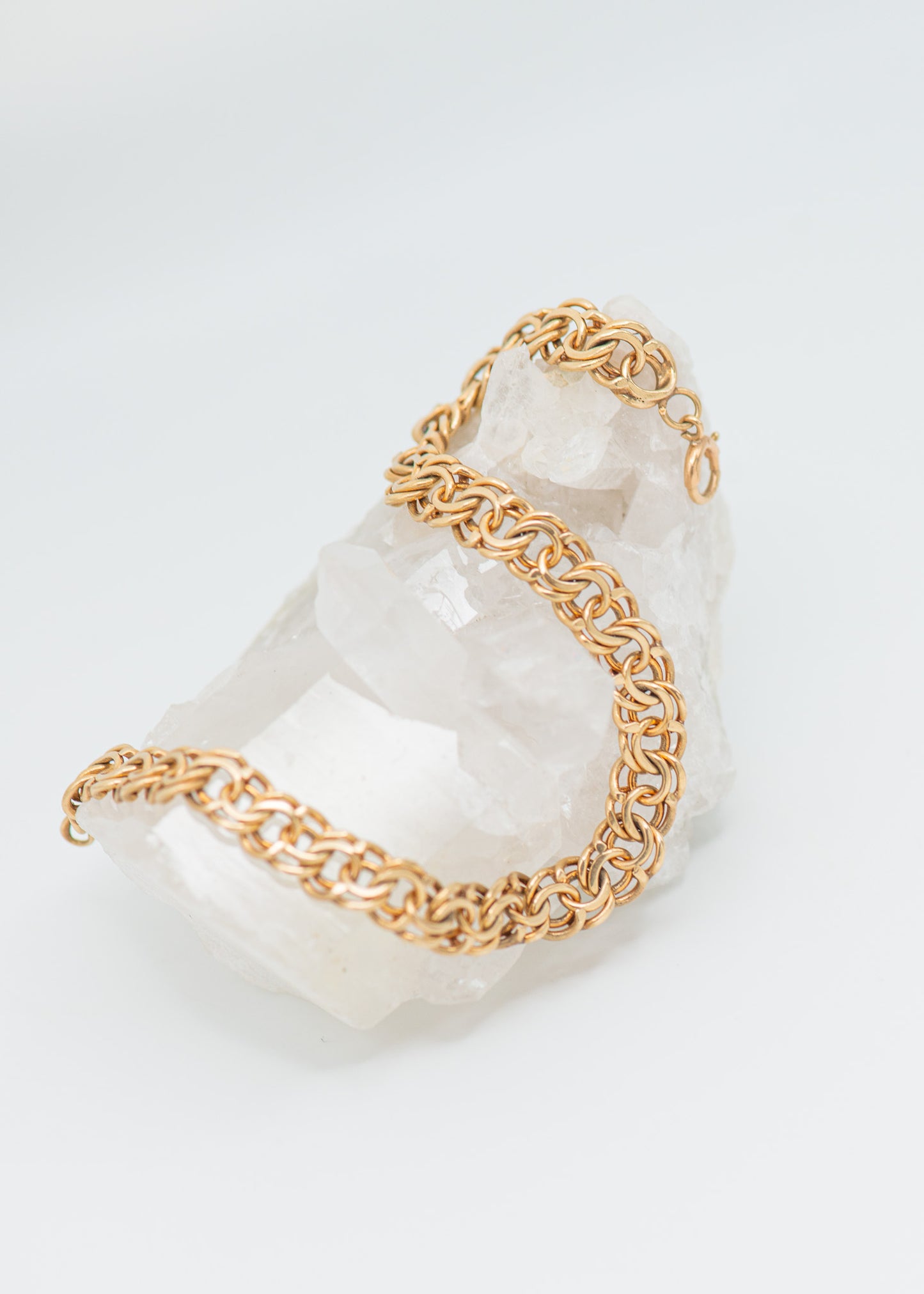 14K Gold Double Ring Bracelet