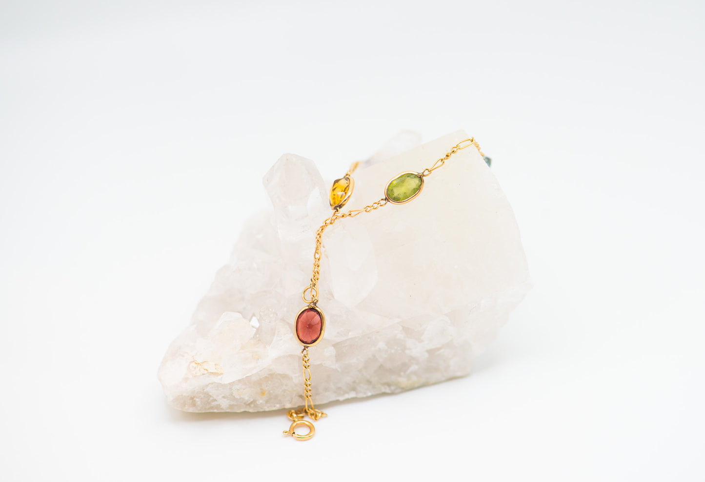 14K Dainty Bracelet Multicolor Sapphires