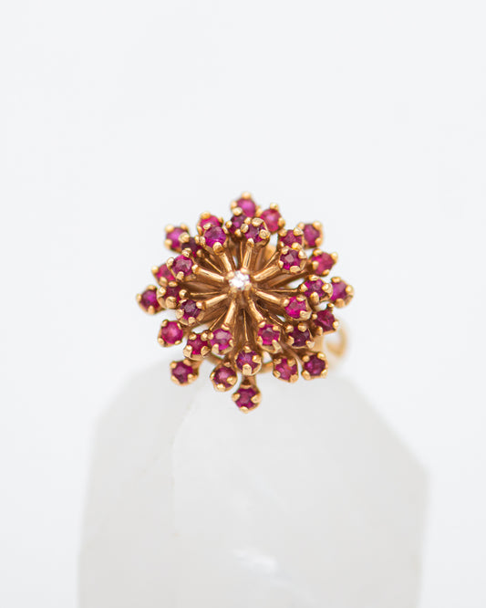 Ruby Flower Ring 0039
