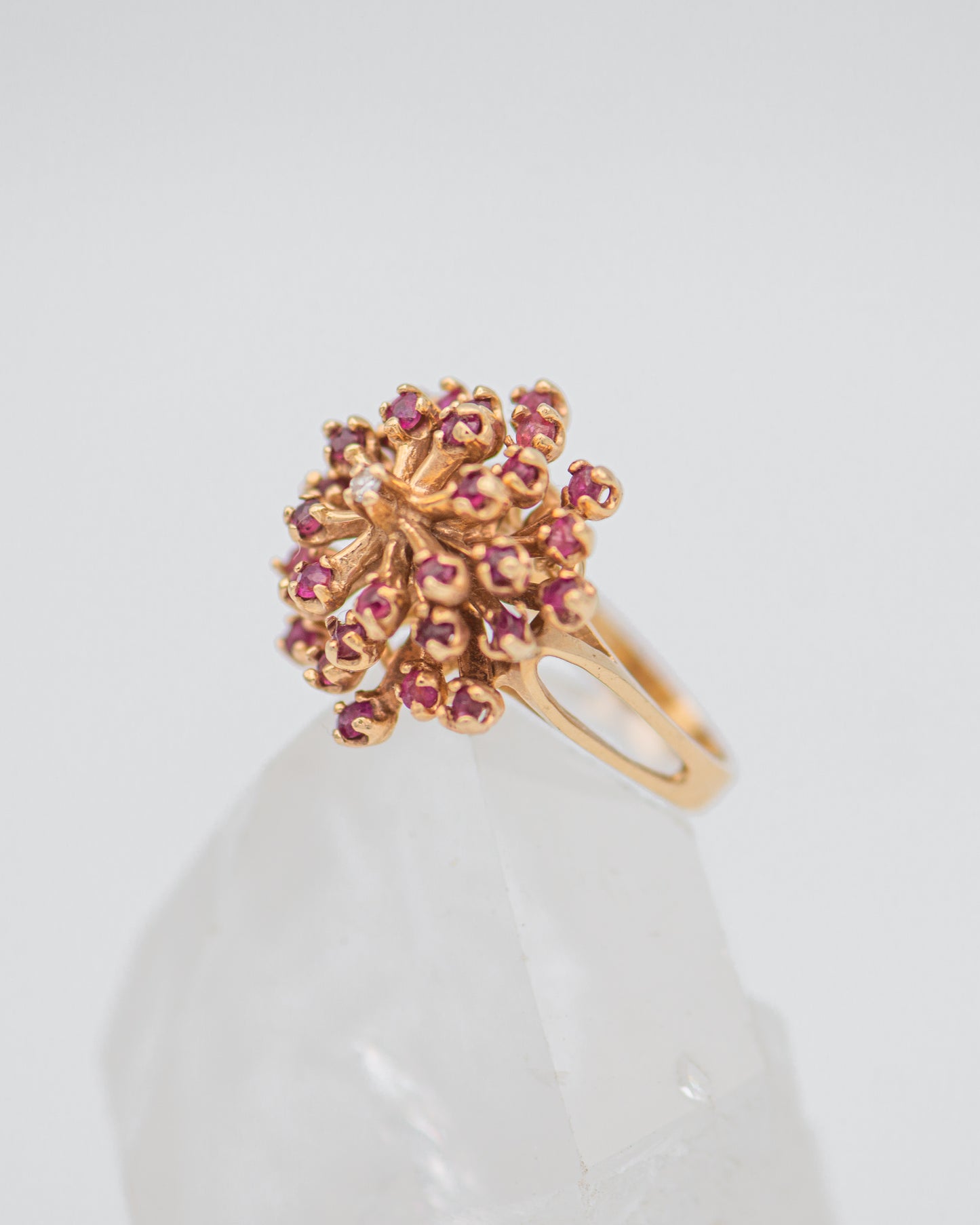 Ruby Flower Ring 0039