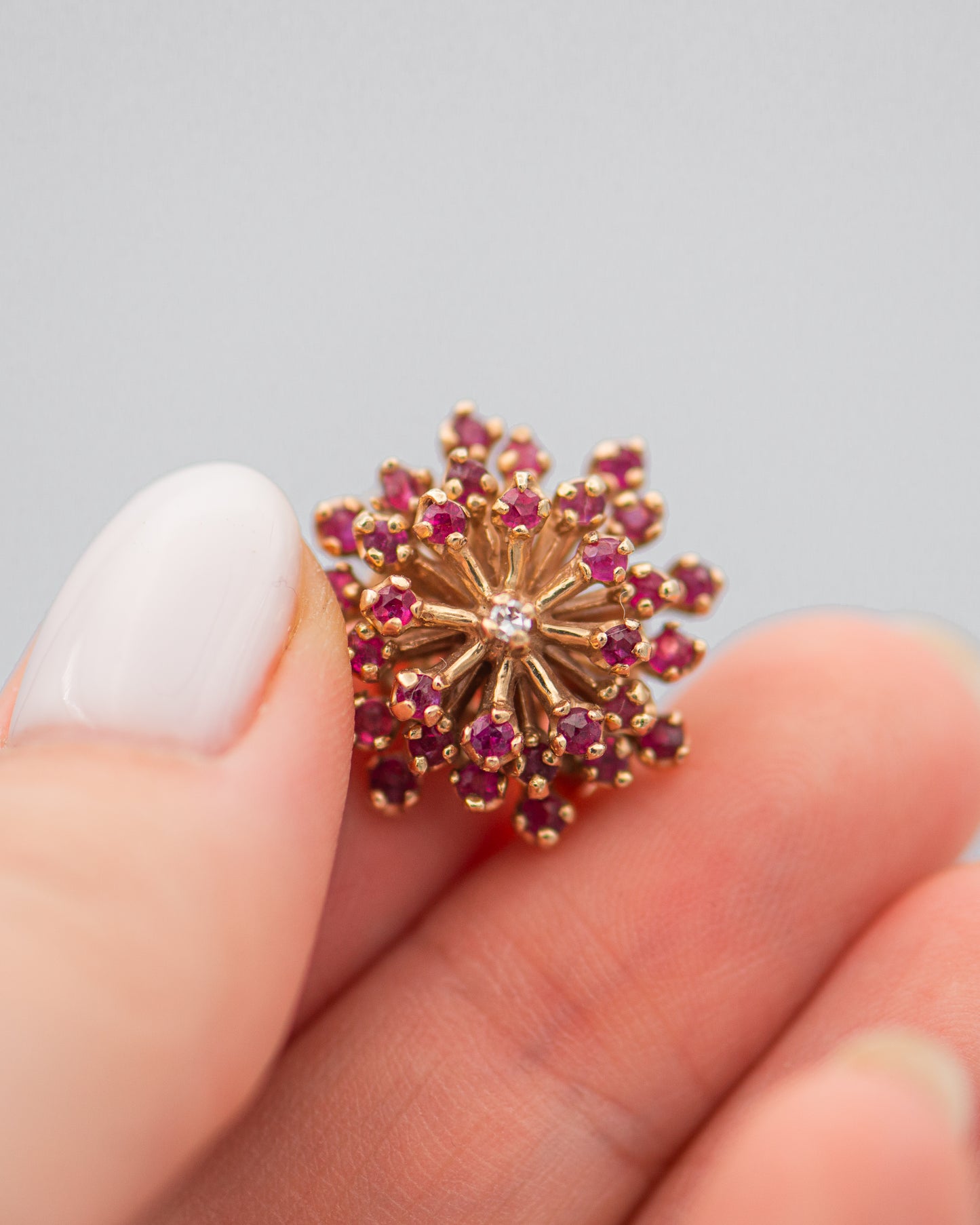 Ruby Flower Ring 0039