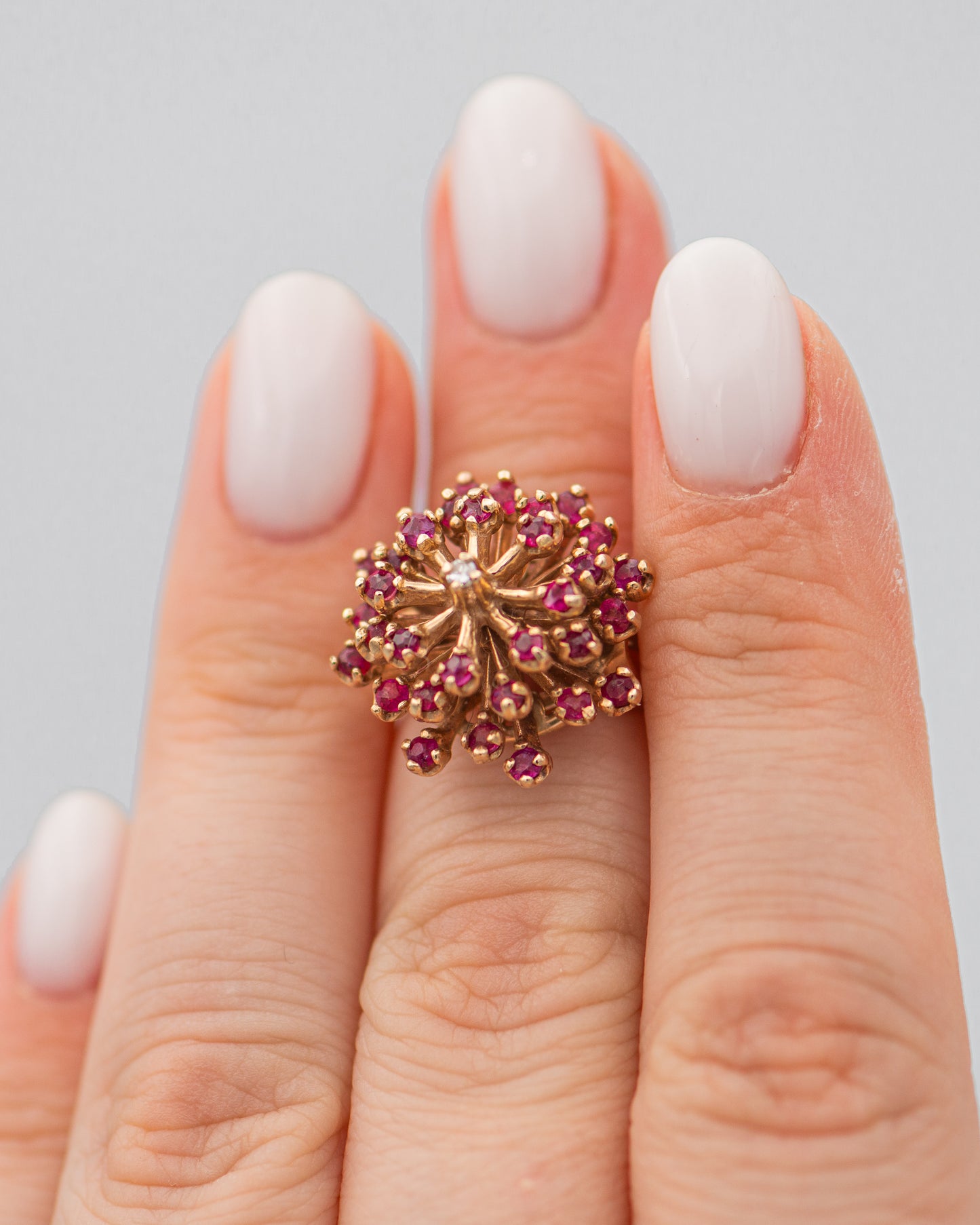 Ruby Flower Ring 0039