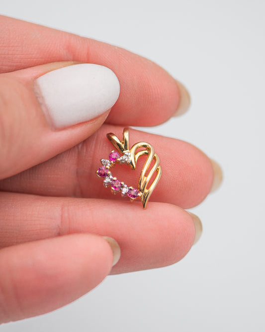 Pink Heart Pendant 0032