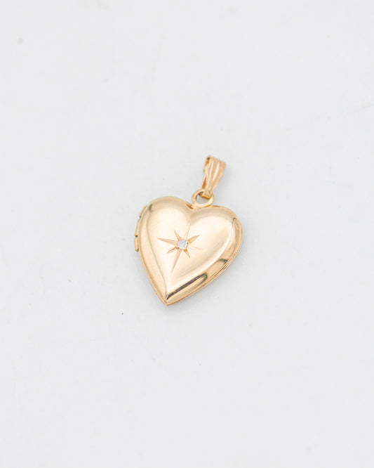 Tiny Diamond Heart Locket 0072