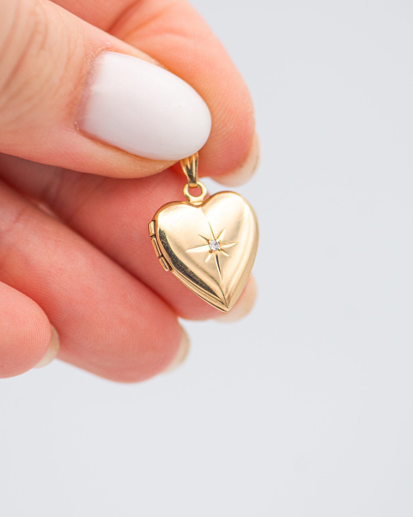 Tiny Diamond Heart Locket 0072