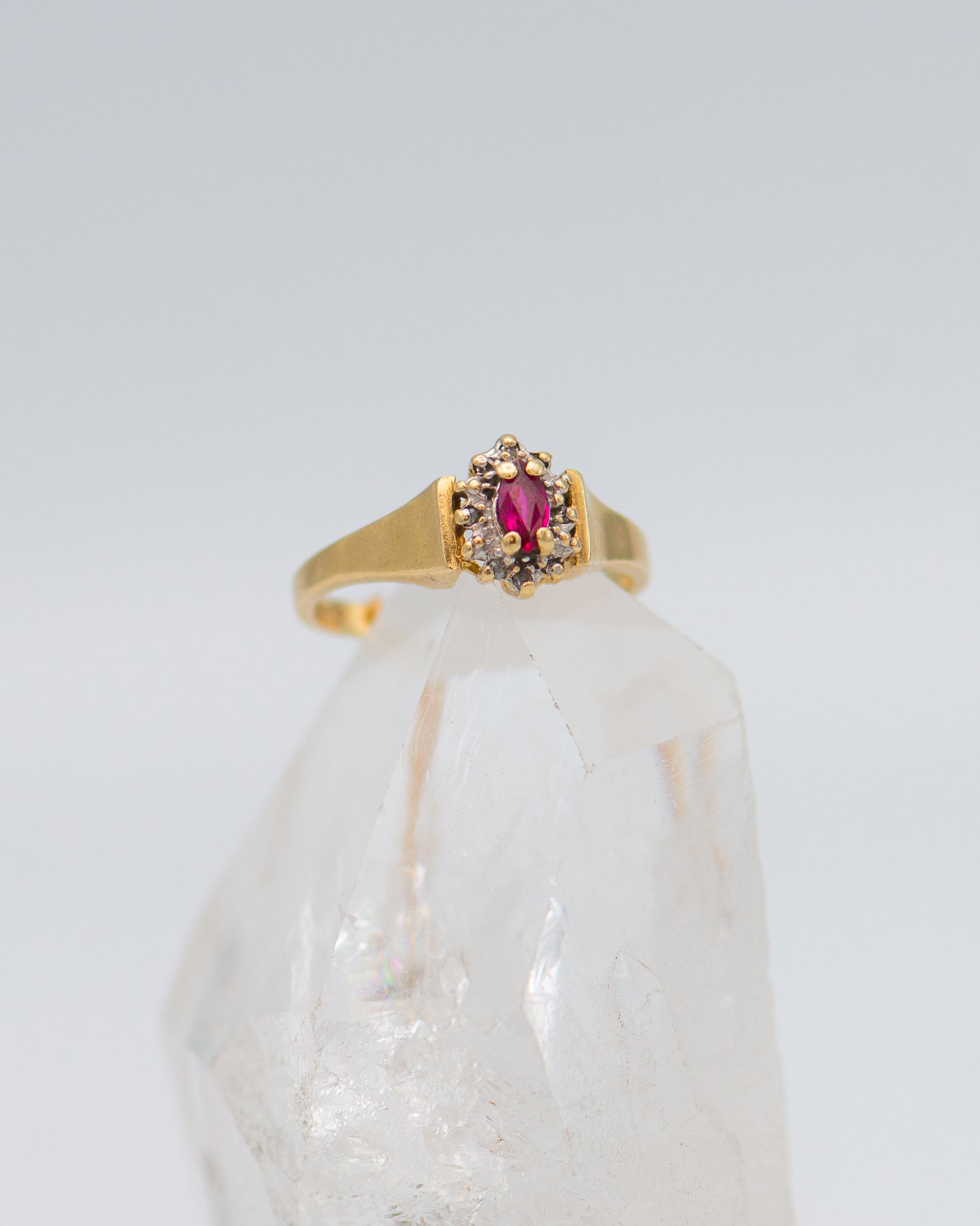 Ruby Flower Ring 0080