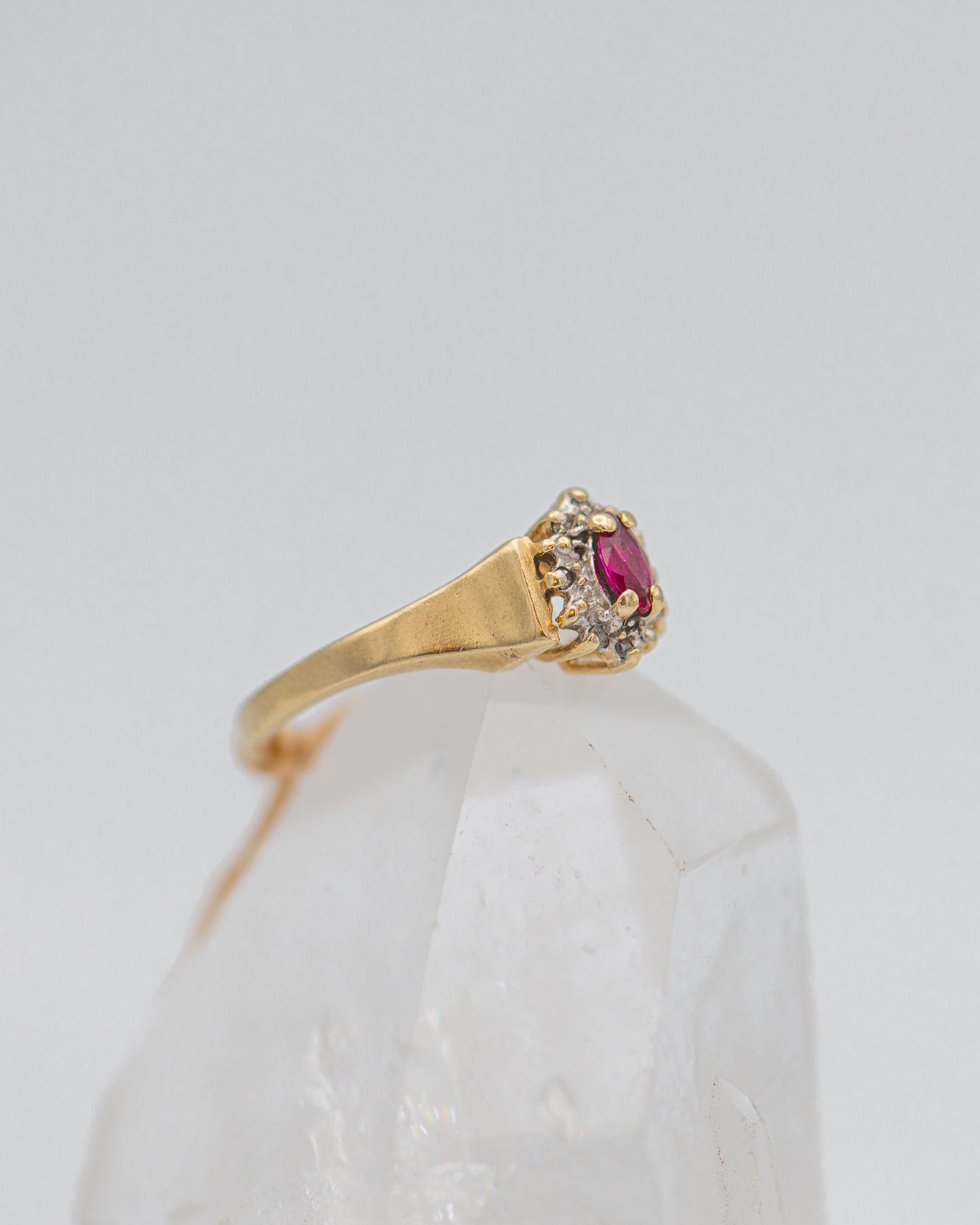 Ruby Flower Ring 0080