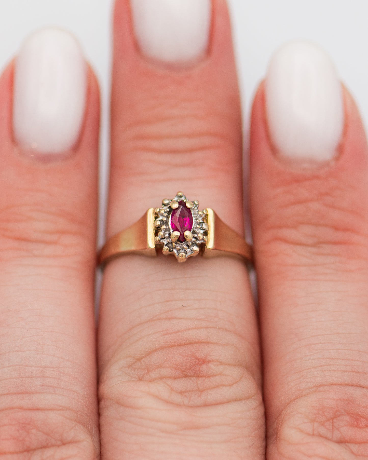 Ruby Flower Ring 0080