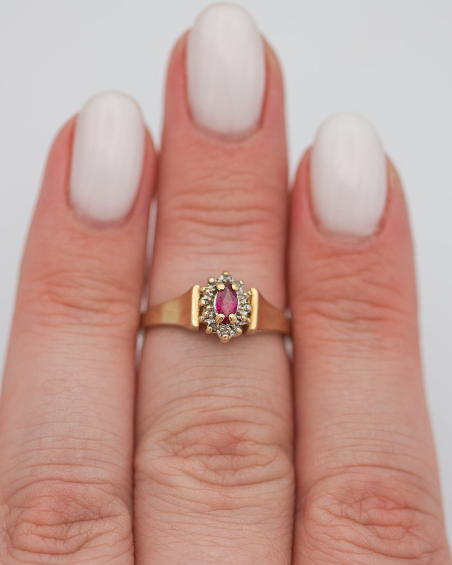 Ruby Flower Ring 0080