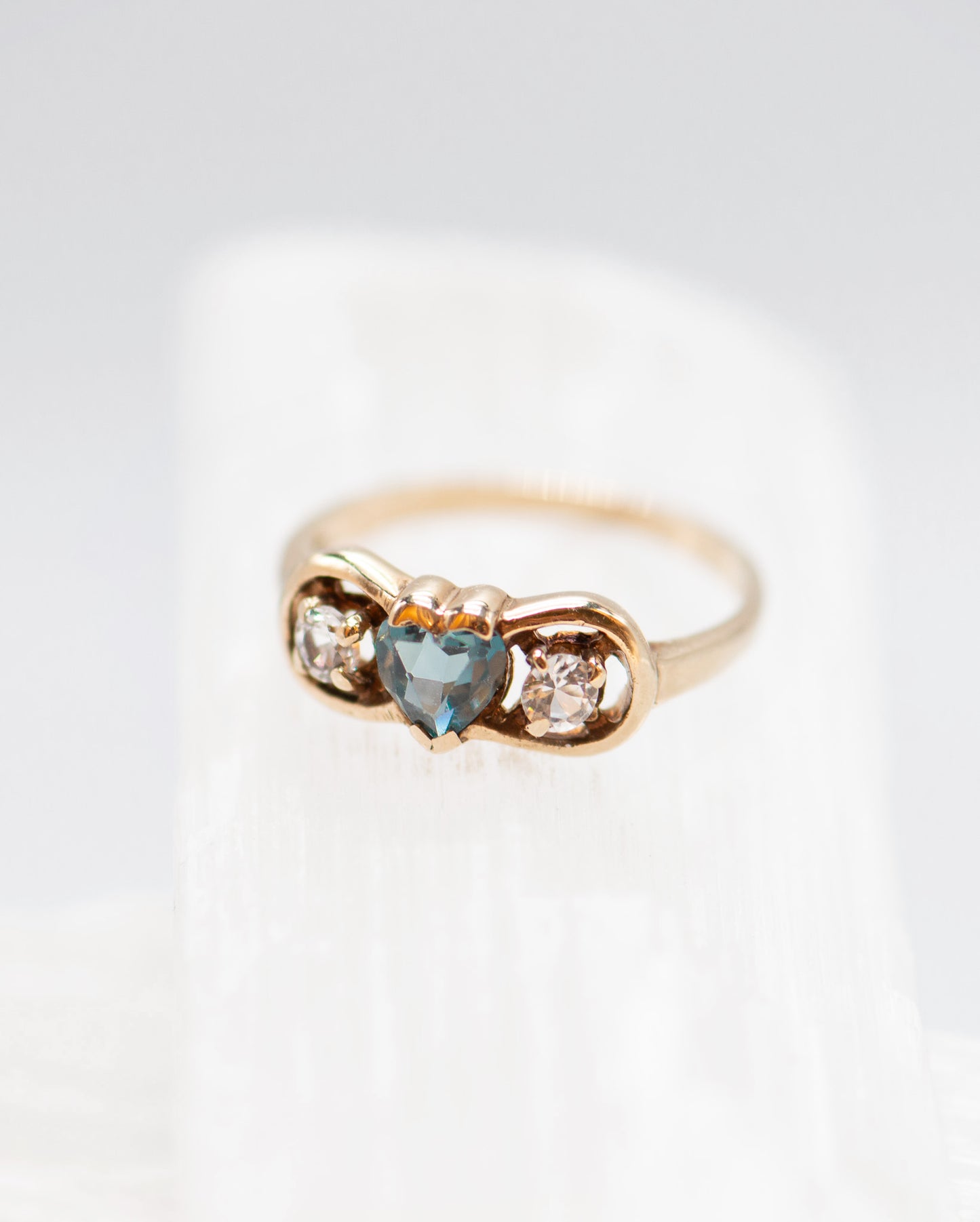 Blue heart ring