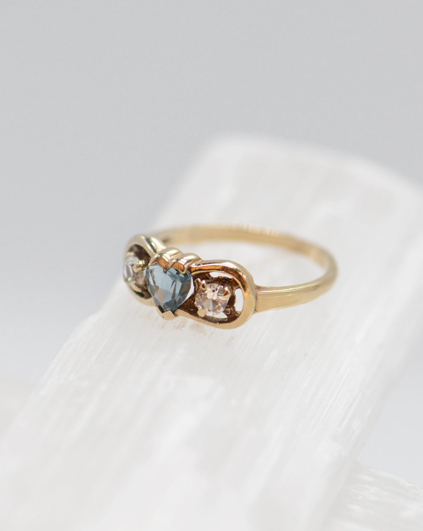 Blue heart ring