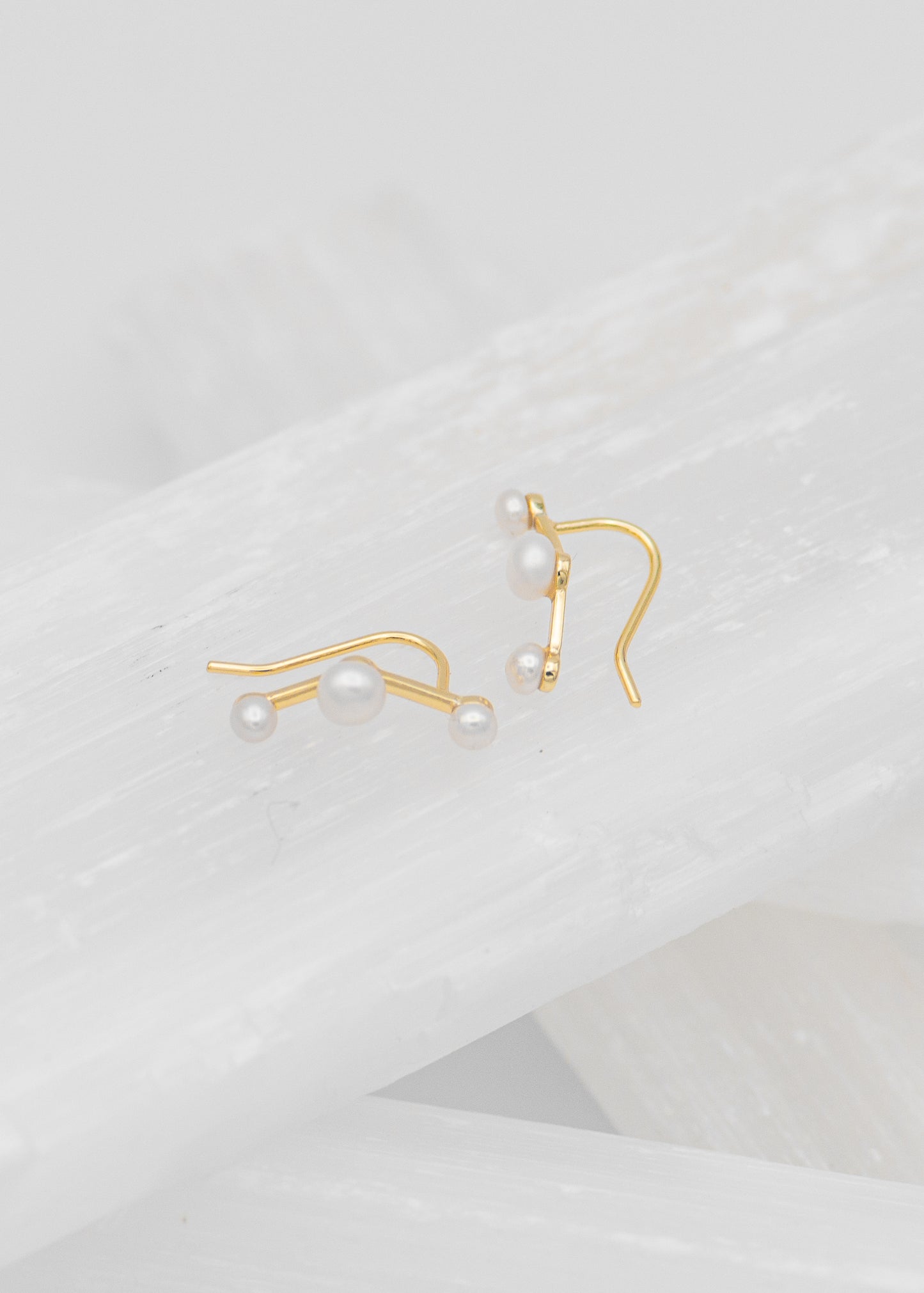 Jay Three Pearl Ear Climbers - Mottive.inc