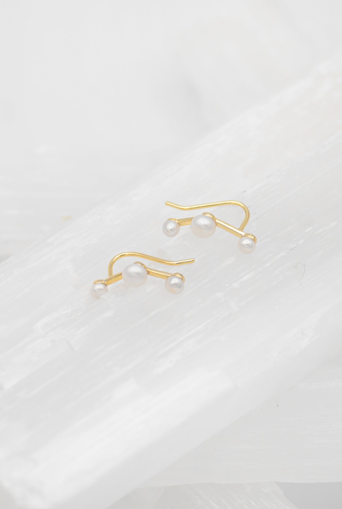 Jay Three Pearl Ear Climbers - Mottive.inc