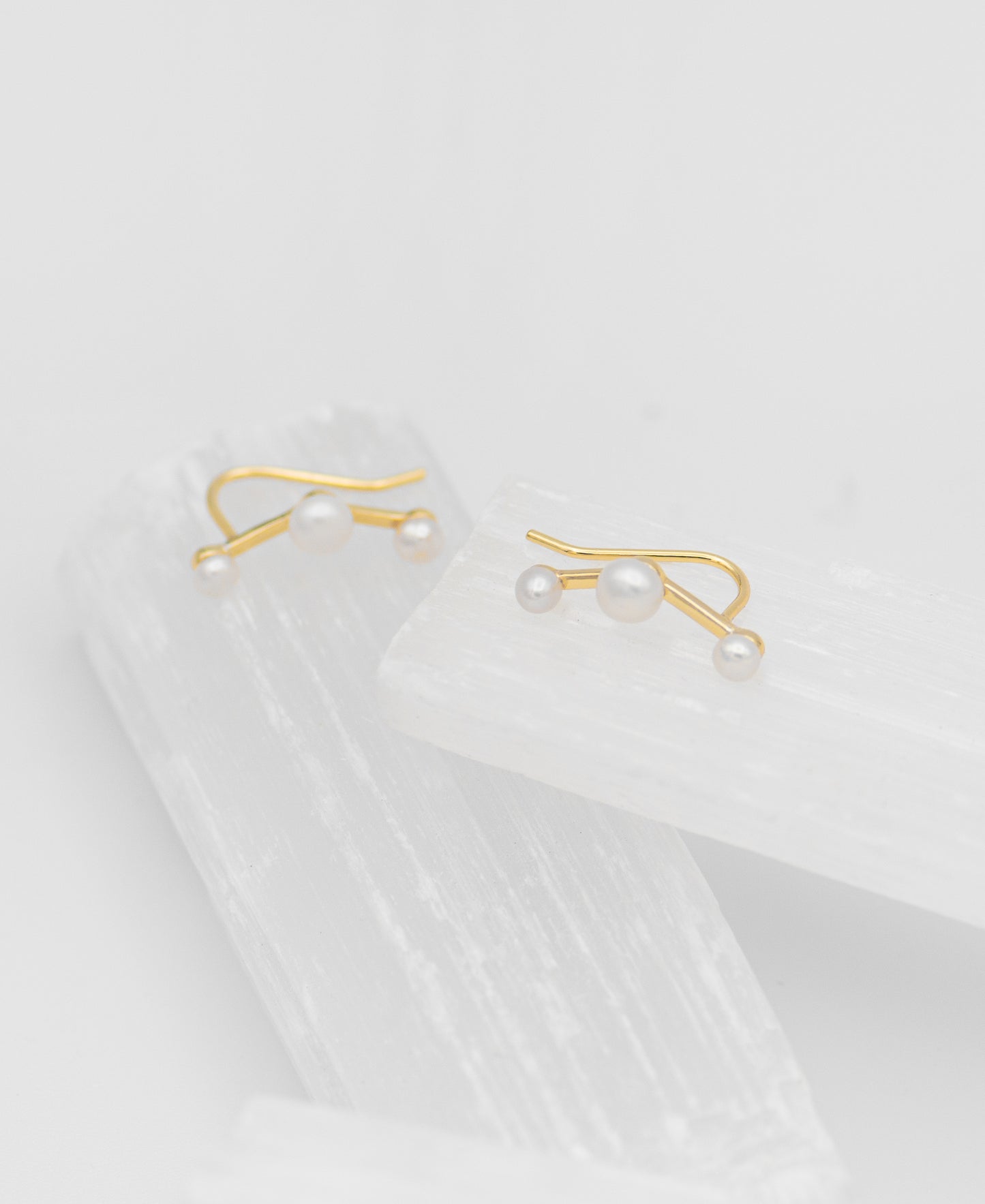 Jay Three Pearl Ear Climbers - Mottive.inc