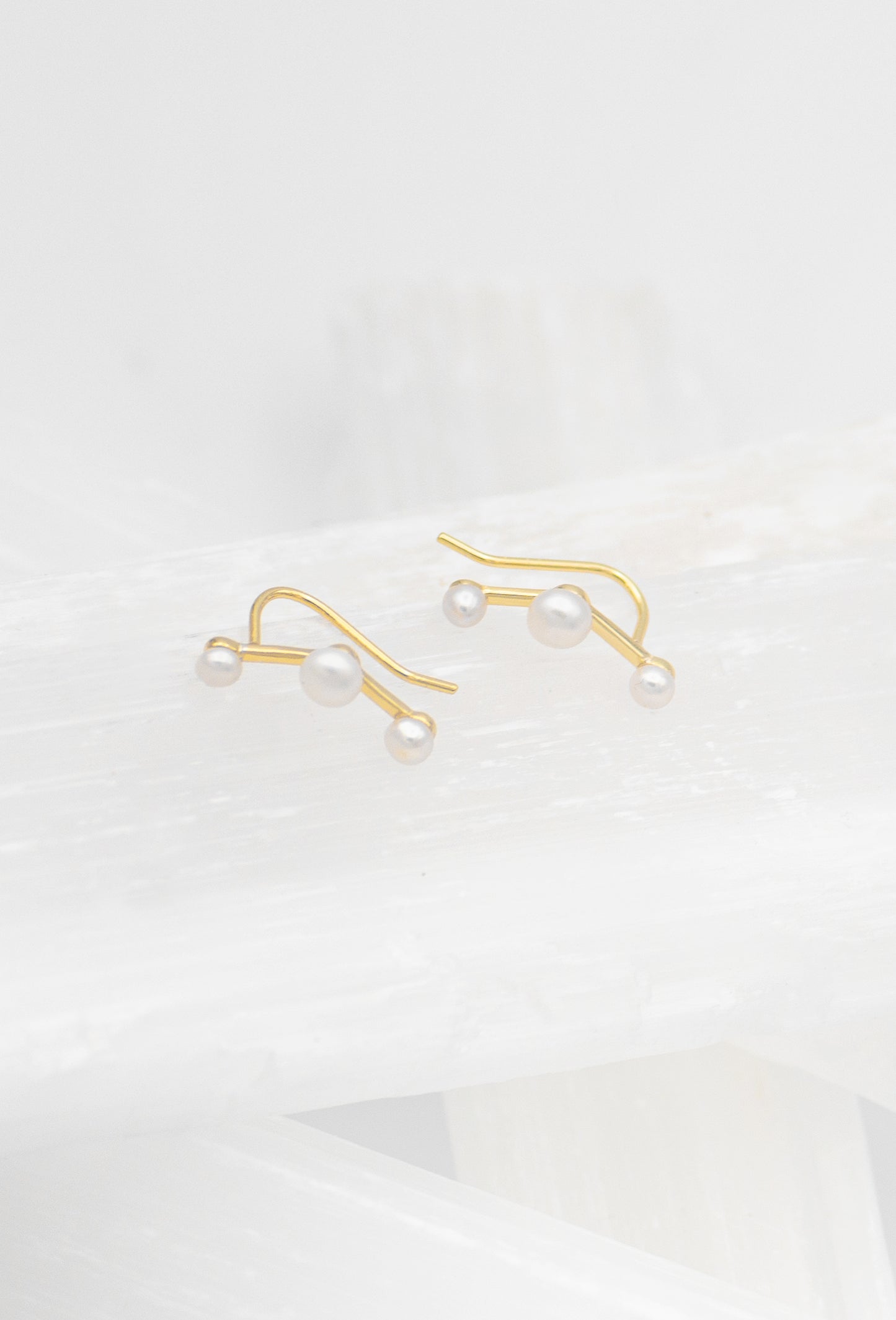 Jay Three Pearl Ear Climbers - Mottive.inc
