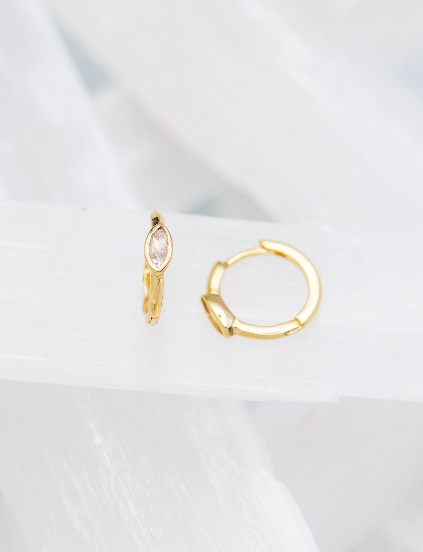Marquise Huggie Earrings