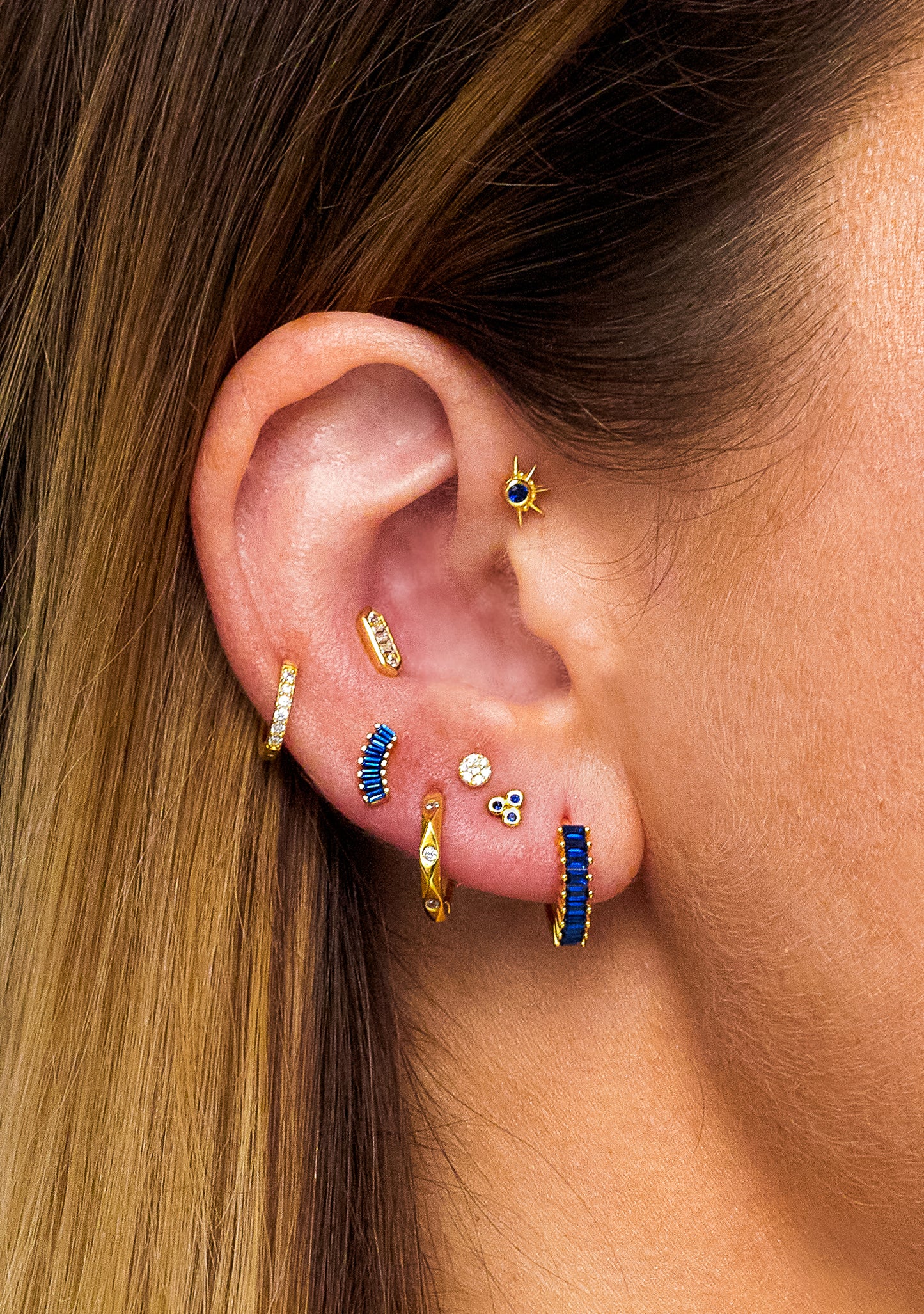 Xavier Crystal Baguette Huggie Earrings