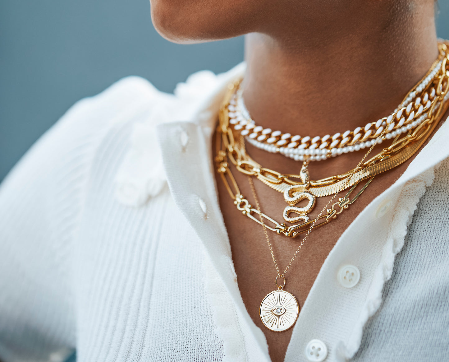 Evil eye disc necklace - Mottive.inc