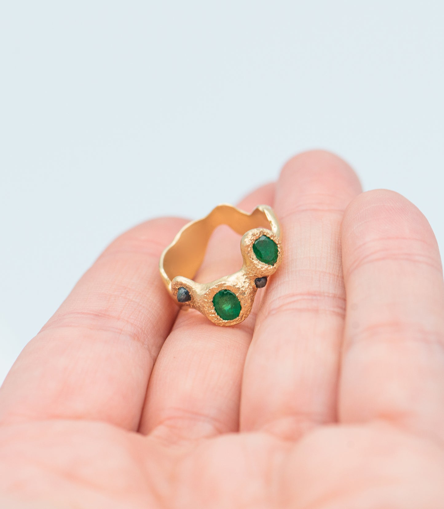 Hand Carved Emerald Ring
