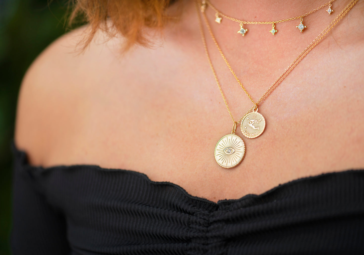 June Evil Eye Medallion Necklace - tissinyc