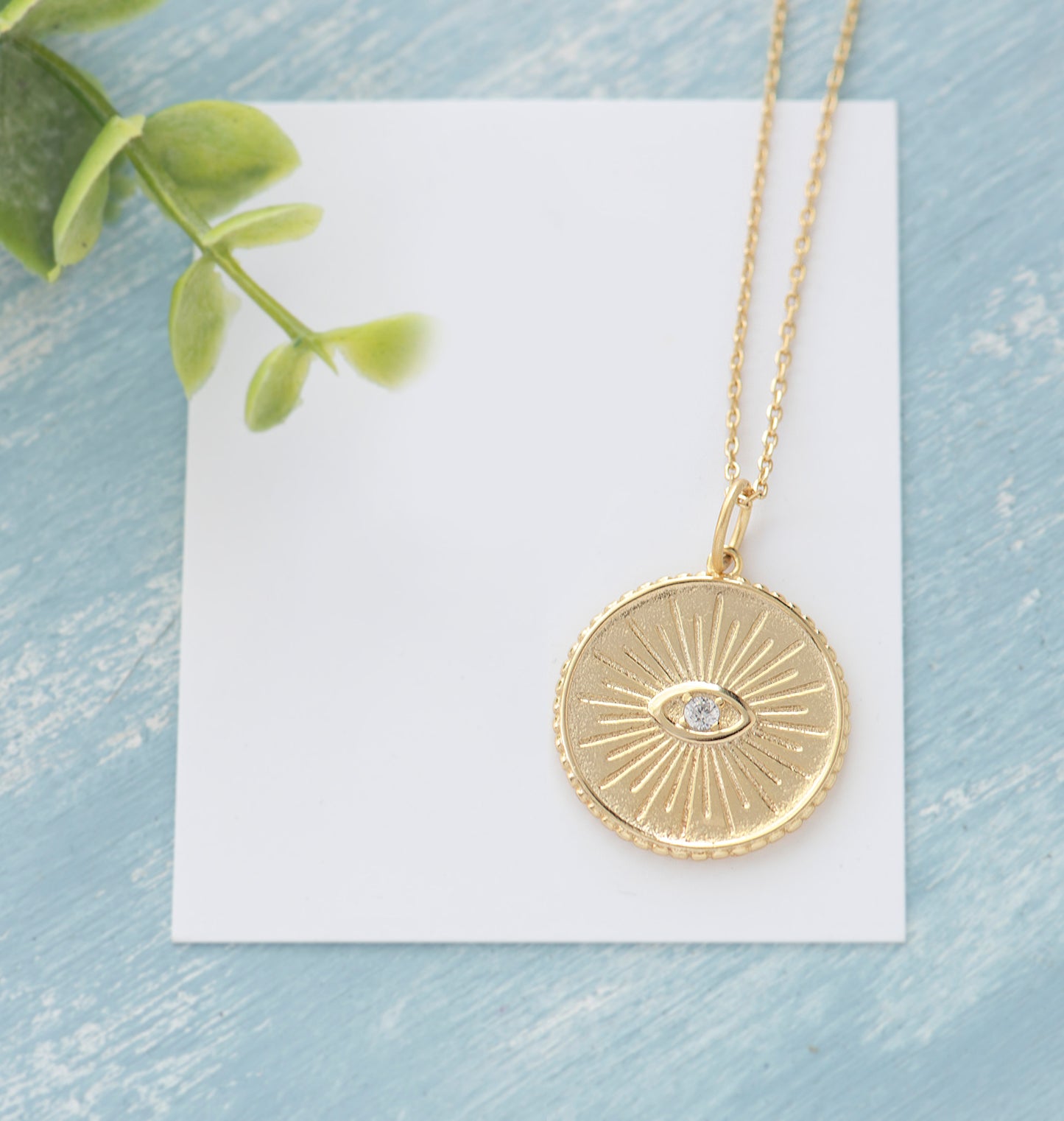 June Evil Eye Medallion Necklace - Mottive.inc