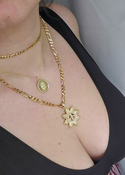 June Evil Eye Medallion Necklace - tissinyc