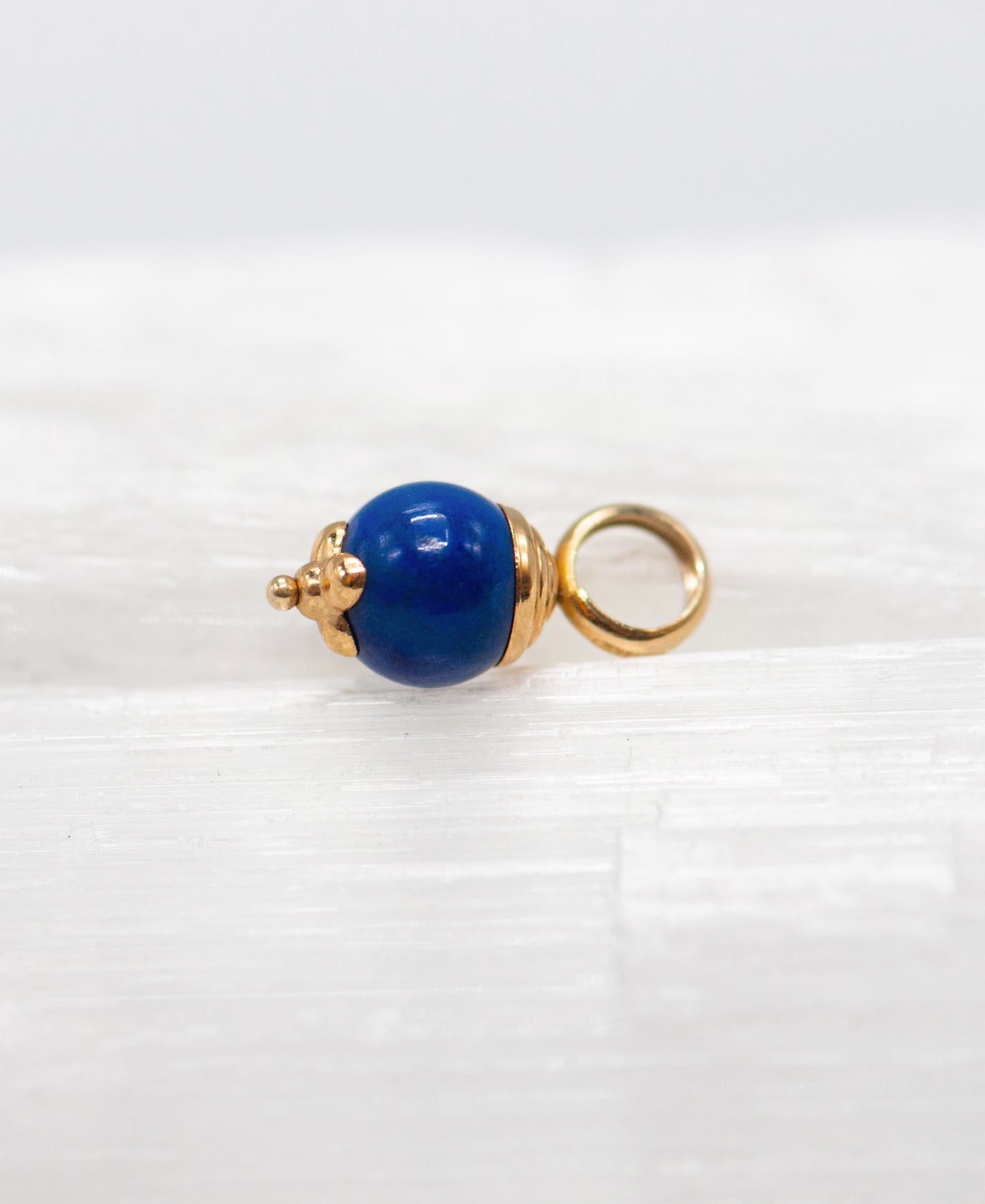 Tiny Lapis Ball Charm